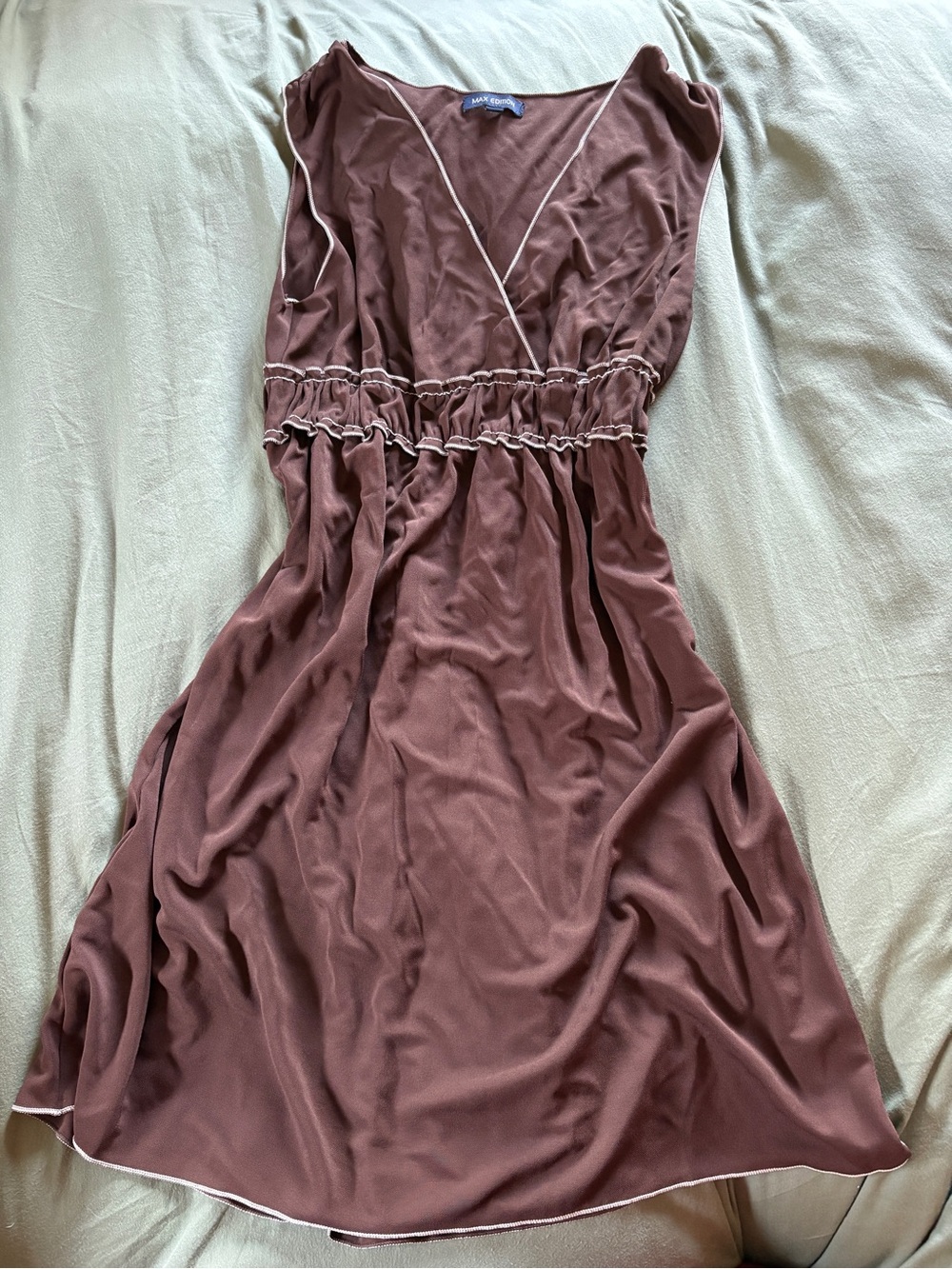 Made in USA Max Edition Brown Sleeveless Dress